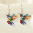 Boucles d'oreilles colibri arc-en-ciel