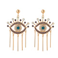Blue Greek Turkish Mataki Matiasma Evil Eye Earrings style 1 gold