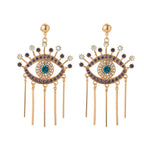 Blue Greek Turkish Mataki Matiasma Evil Eye Earrings style 1 gold