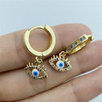 Blue Greek Turkish Matiasma Mataki Evil Eye Earrings