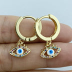 Blue Greek Turkish Matiasma Mataki Evil Eye Earrings