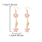 Boucles d'oreilles coquillage pendantes colorées