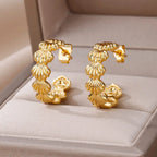 Boucles d'oreilles coquillage pour femme or