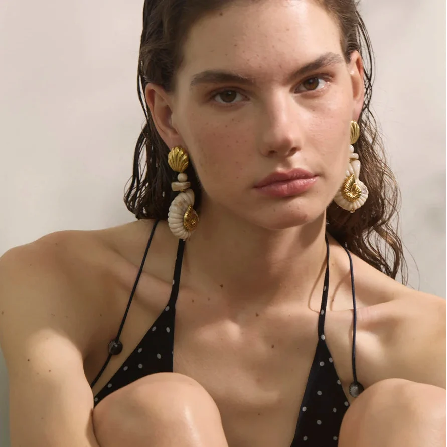 Boucles d'oreilles coquillage vintage