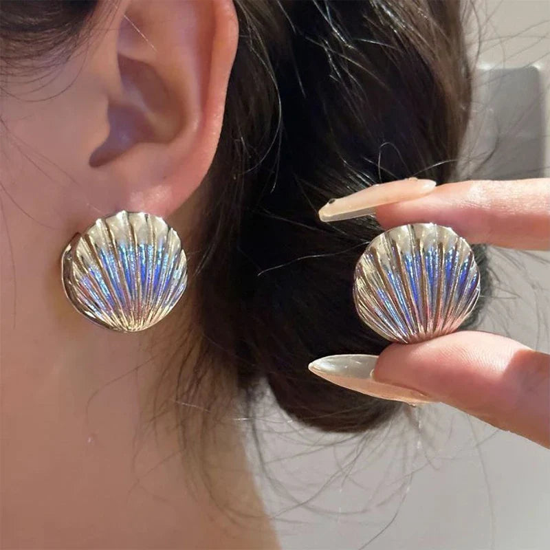 Silver Scallop Shell Earrings