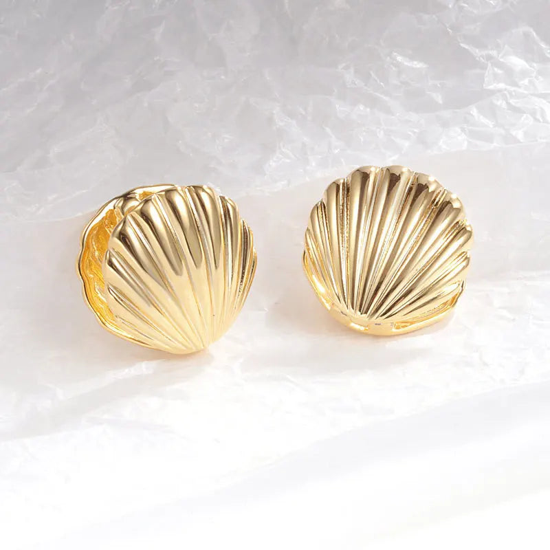 Gold Scallop Shell Earrings