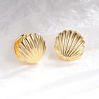 Gold Scallop Shell Earrings