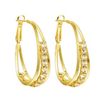 Boucles d'oreilles Créoles à Strass Or