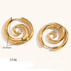 Boucles d'oreilles créoles avec motif spirale