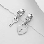 Key and lock hoop earrings