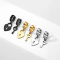 Key and lock hoop earrings