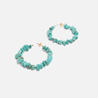 Pendientes de Aro Coral azul