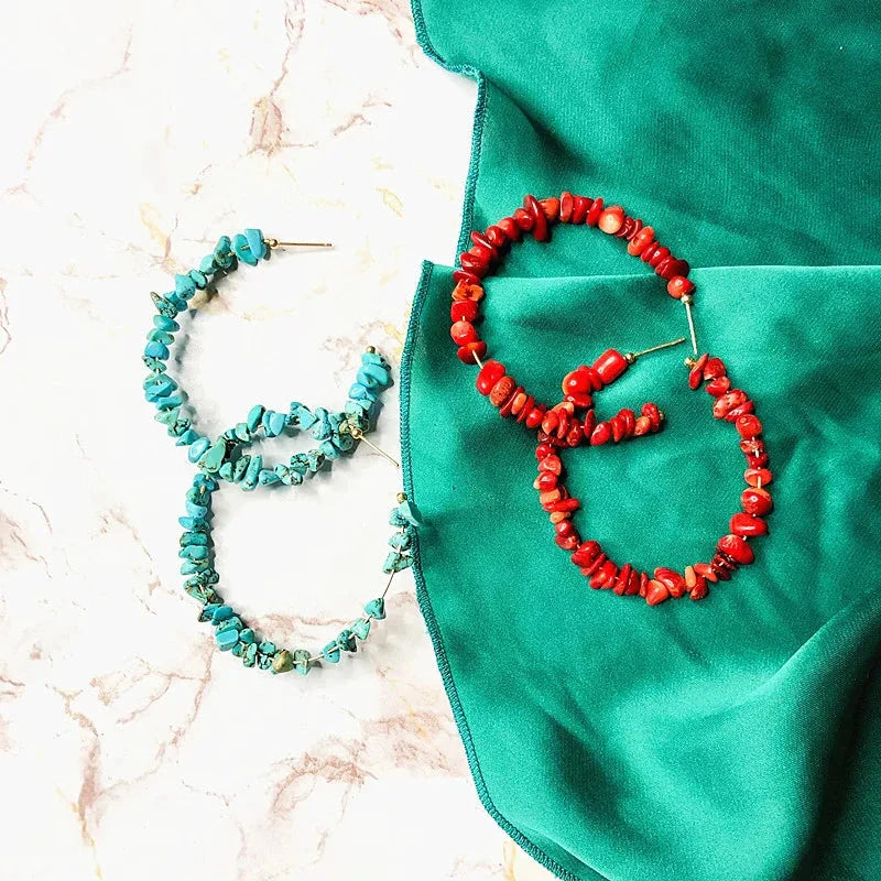 Pendientes de Aro Coral verde