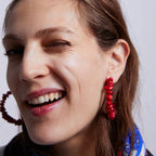 Pendientes de Aro Coral rojo
