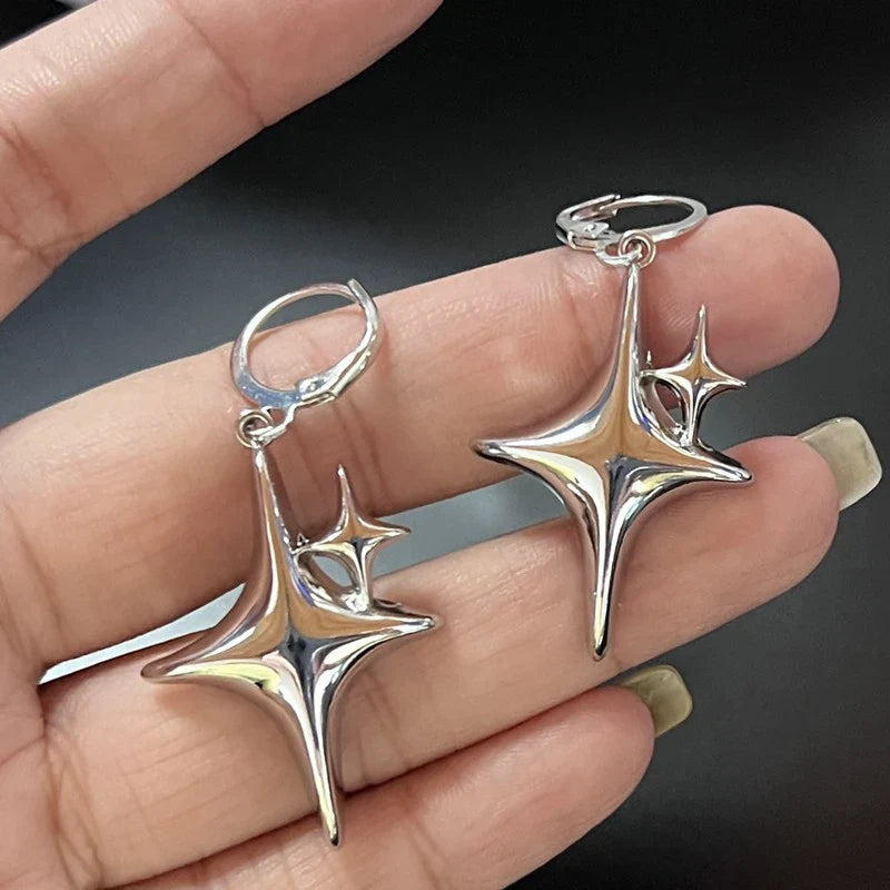 Pendientes de Aro Doble Estrella