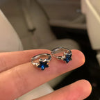 Pendientes de Aro Estrella Azul