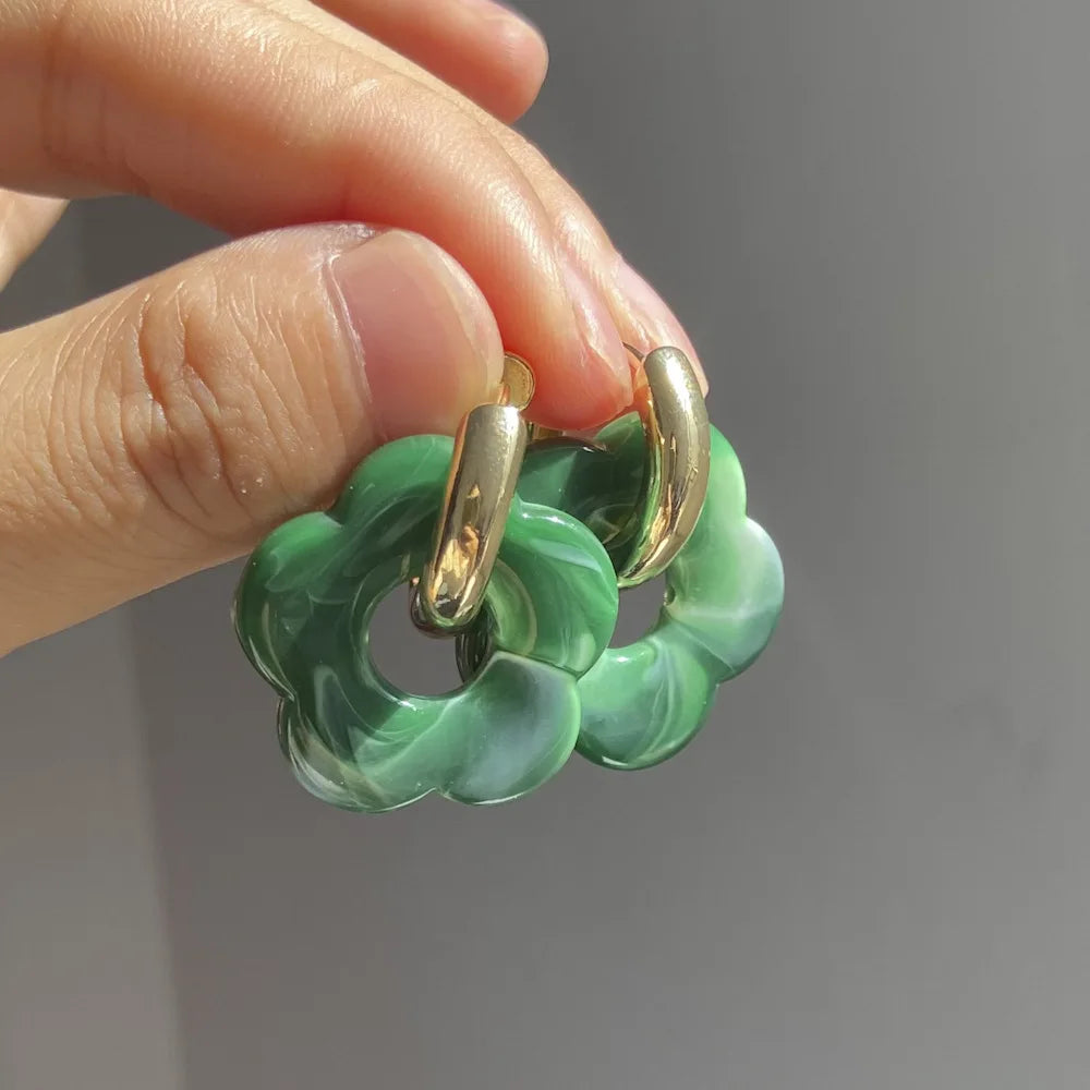Pendientes Aros Flor de Resina