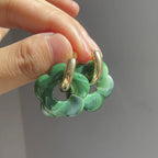 Pendientes Aros Flor de Resina