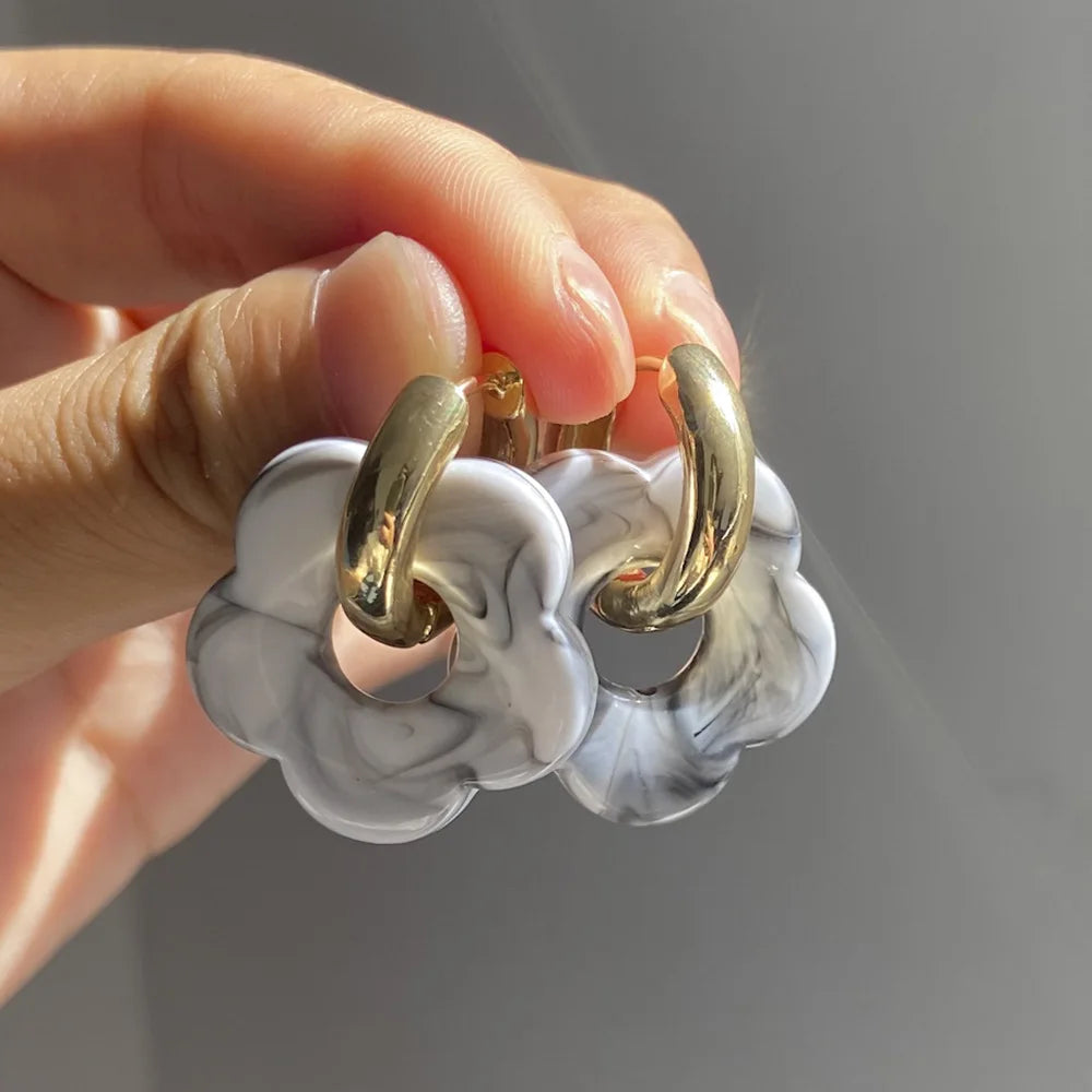 Pendientes Aros Flor de Resina