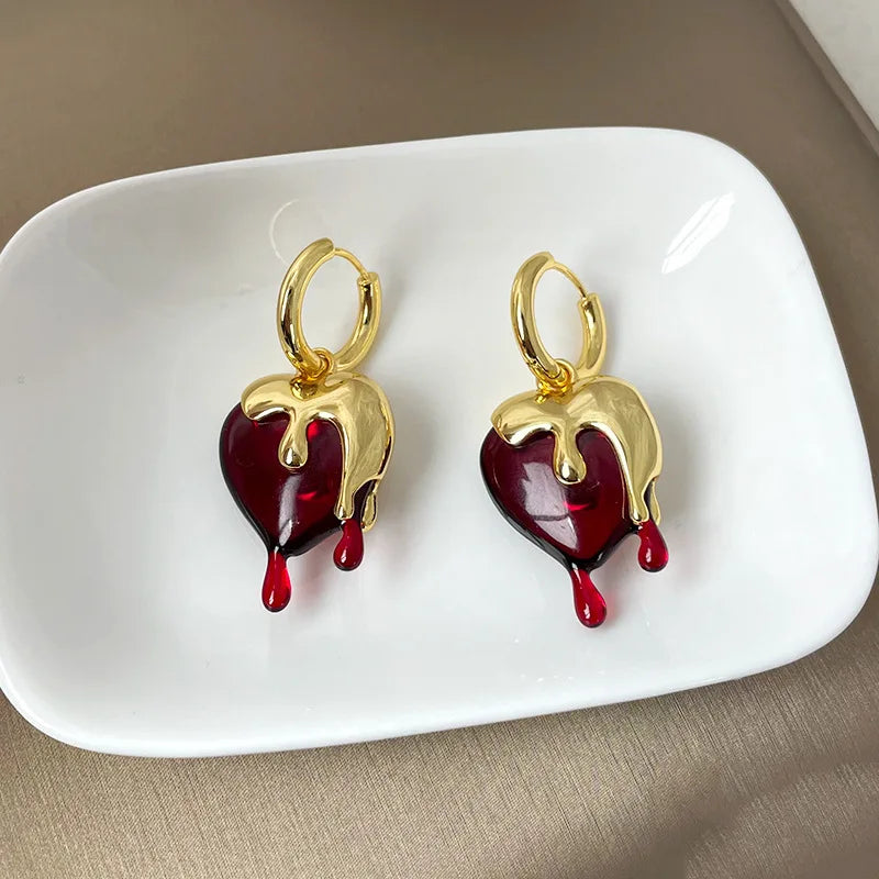 Pendientes de Aro Fundidos Corazón Oro