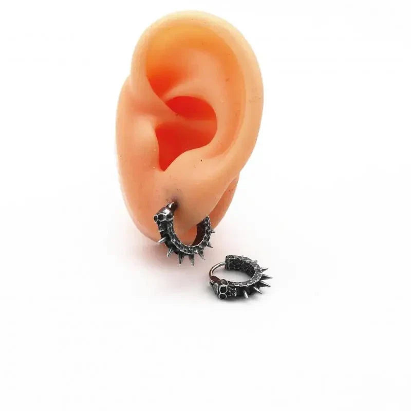 Boucles d'Oreilles Créoles Gothiques Tête de Mort