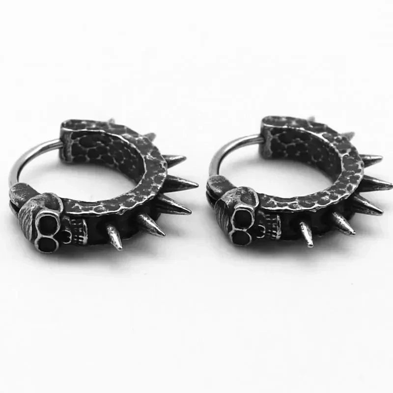 Boucles d'Oreilles Créoles Gothiques Tête de Mort