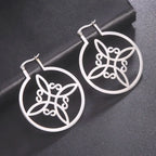 Pendientes Aros Nudo de Bruja de Protección Mujer Wicca plata