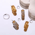 Boucles d'Oreilles Créoles Rétros Soleil or