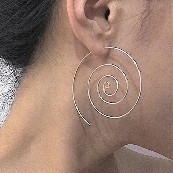 Pendientes Aros Espiral Mujer plata