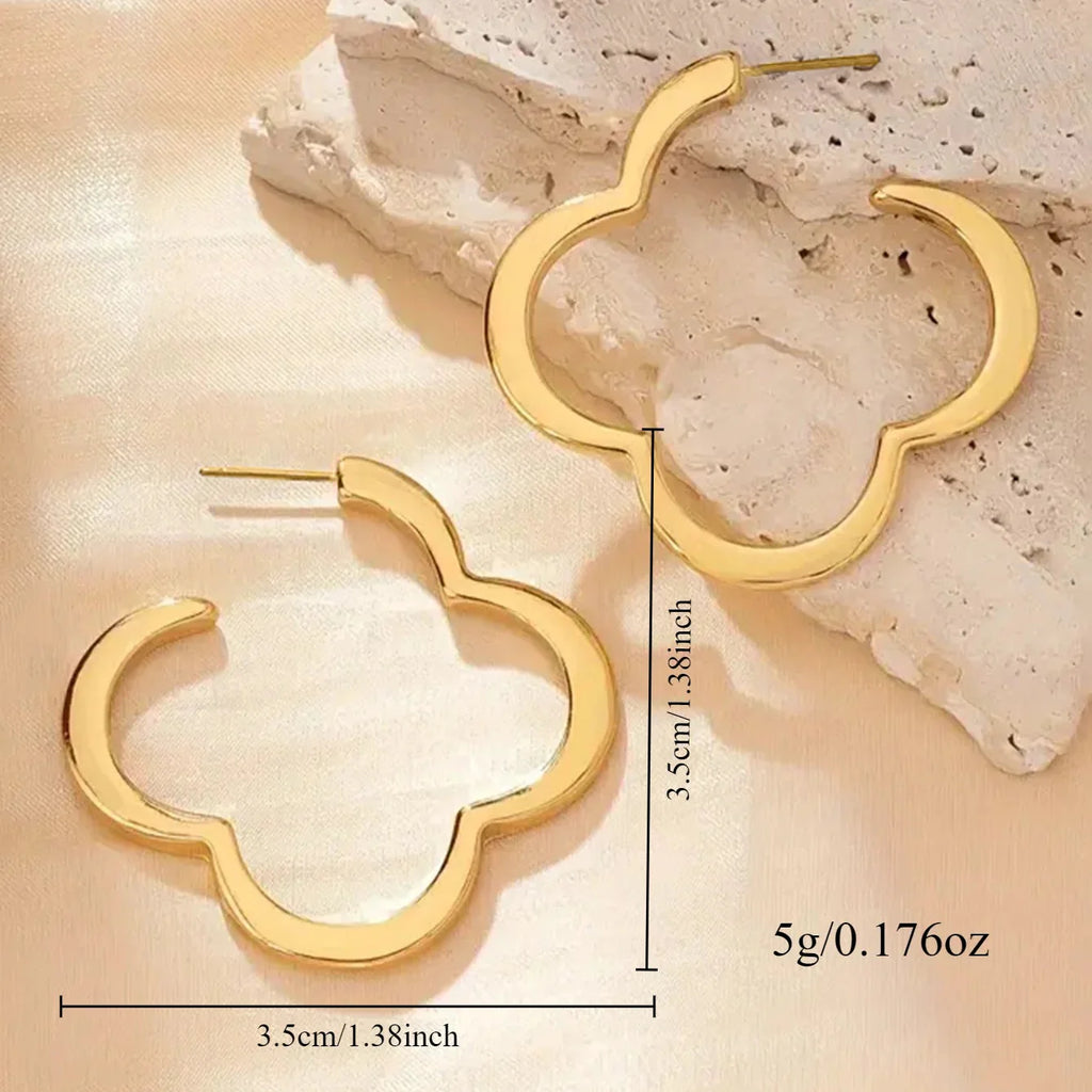 Boucles d'Oreilles Créoles Trèfle