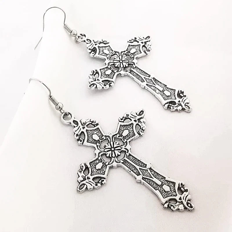 Gothic Style Cross Earrings for Women