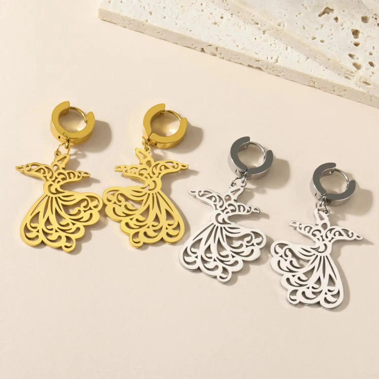 Boucles d'oreilles pendantes pour femme Ramadan arabe 