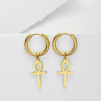 Pendientes Egipcios Cruz Ankh Mujer oro