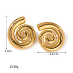 Boucles d'oreilles en forme de spirale bombée