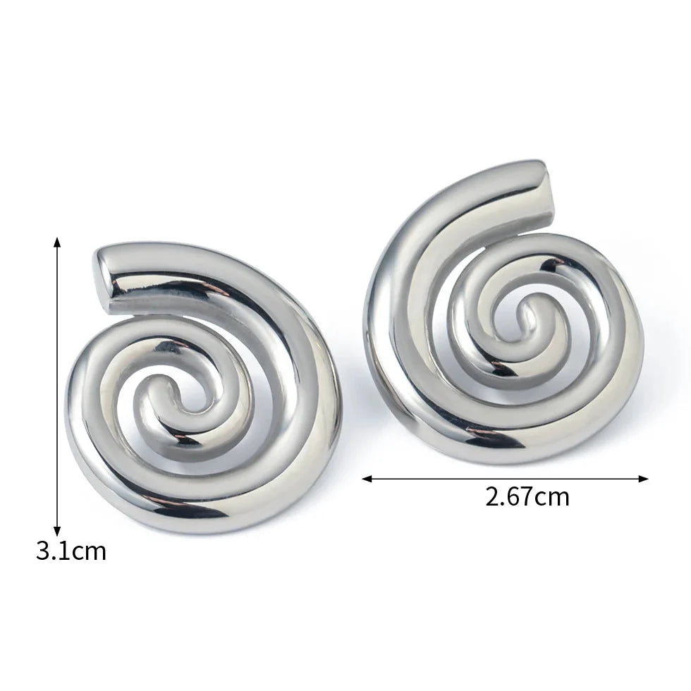 Pendientes en forma de espiral con relieve
