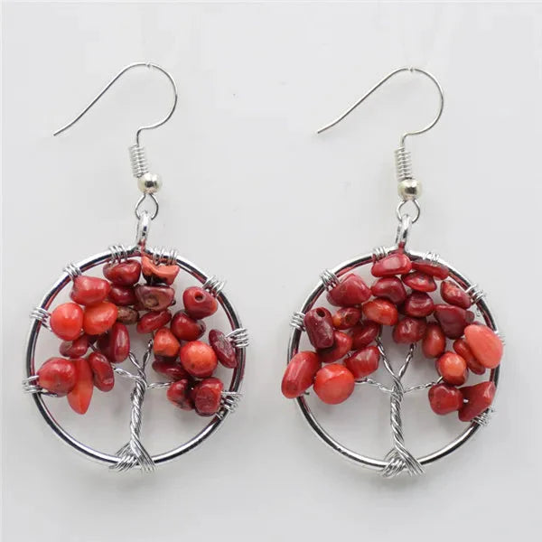Tree of Life Stone Earrings