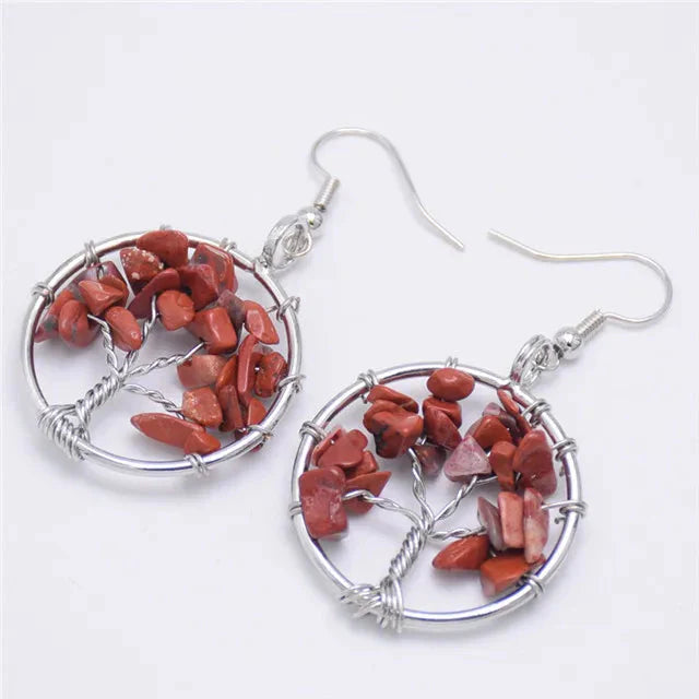 Tree of Life Stone Earrings