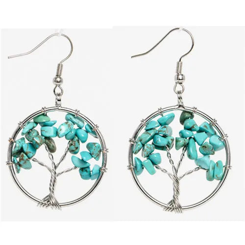 Tree of Life Stone Earrings