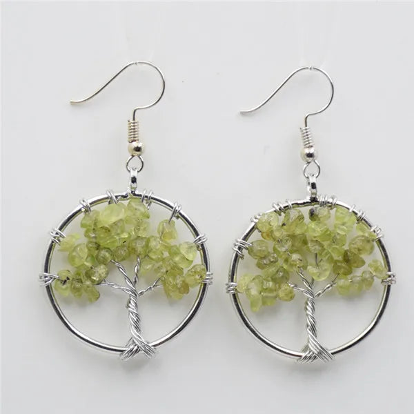 Tree of Life Stone Earrings