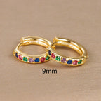 Boucles d'oreilles femme arc-en-ciel or