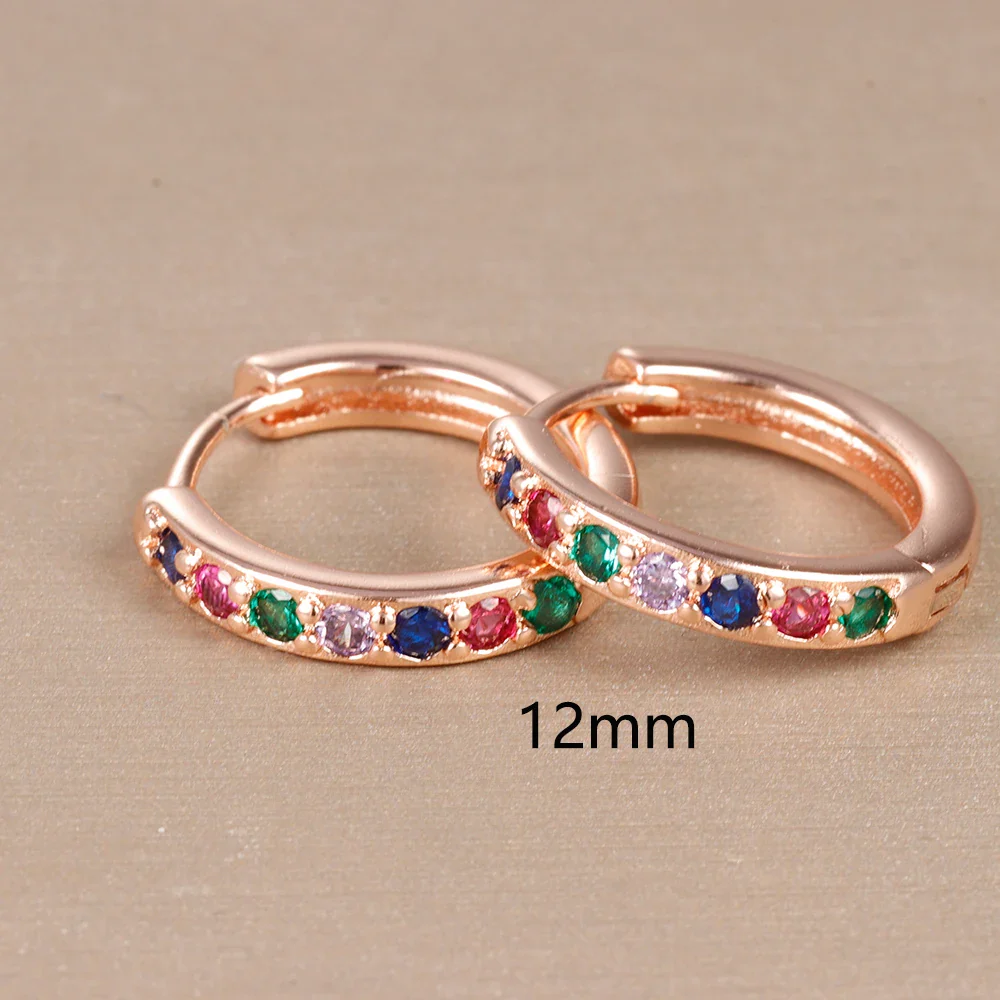 Boucles d'oreilles femme arc-en-ciel or rose