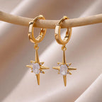 Pendientes de Aro para Mujer Estrella y Circonita