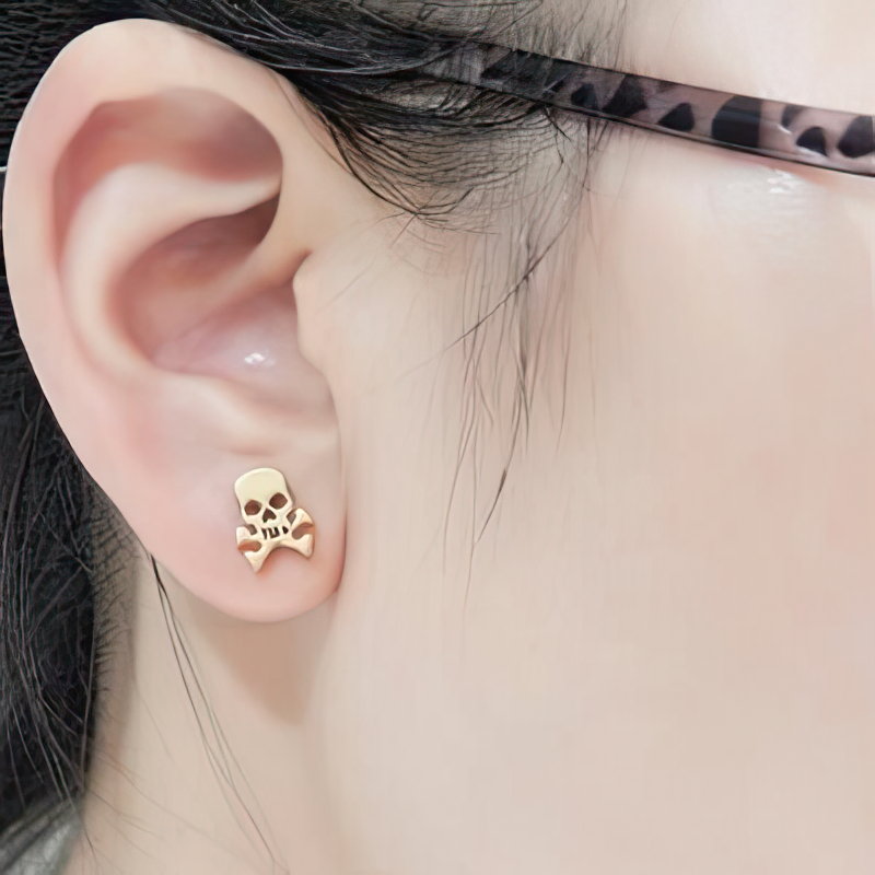 Boucles d'Oreilles Femme Tête de Mort