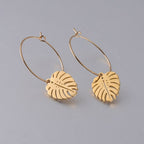 Pendientes de Hoja de Palma en Oro