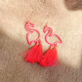 Pink Flamingo Feather Earrings