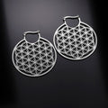 Boucles d'Oreilles Fleur de Vie Mandala Dawapara Femme argent