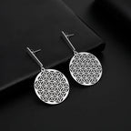 Pendientes Colgantes Flor de la Vida para Mujer Mandala plata