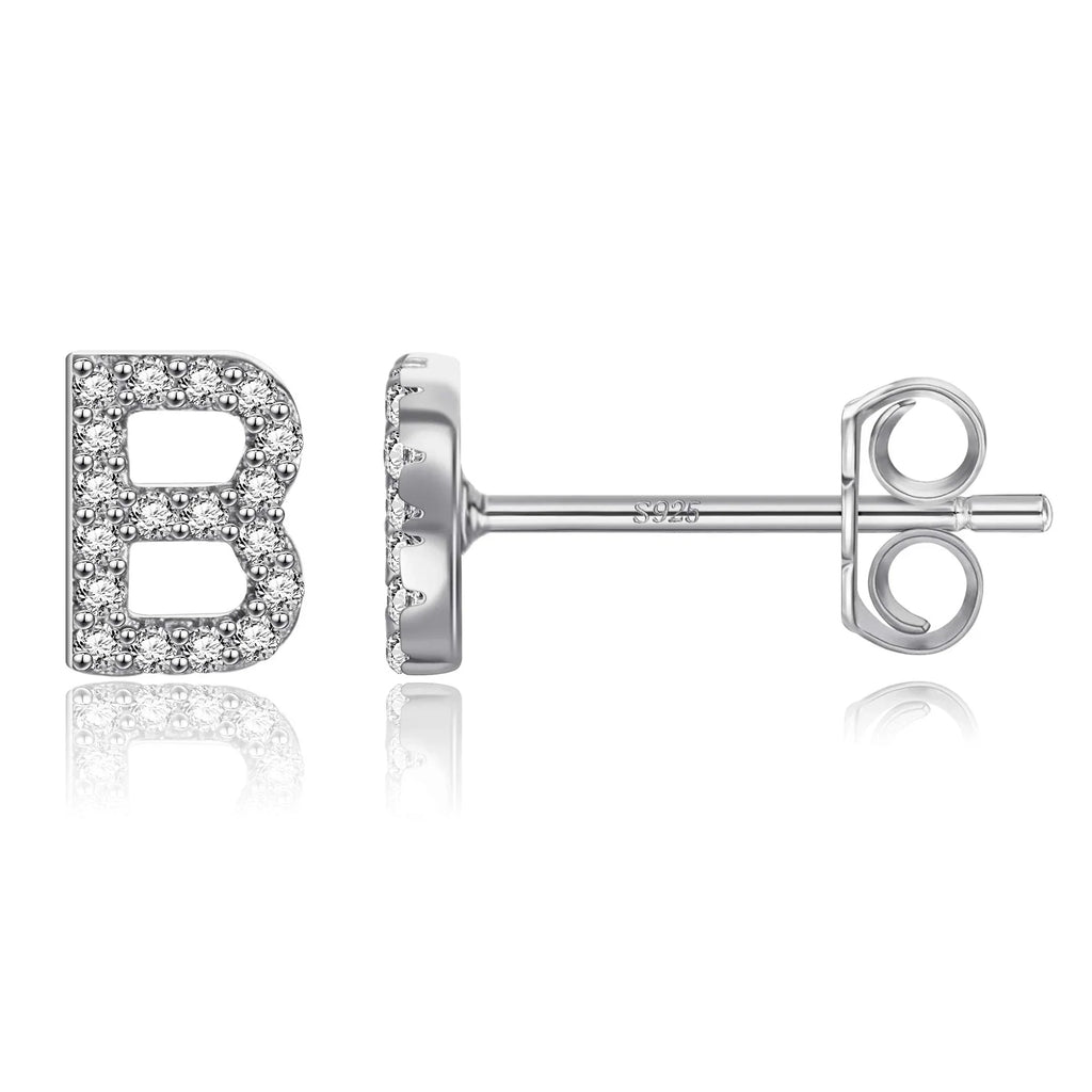 Boucles d'oreilles initiale argent b