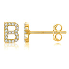 Boucles d'oreilles initiale or b