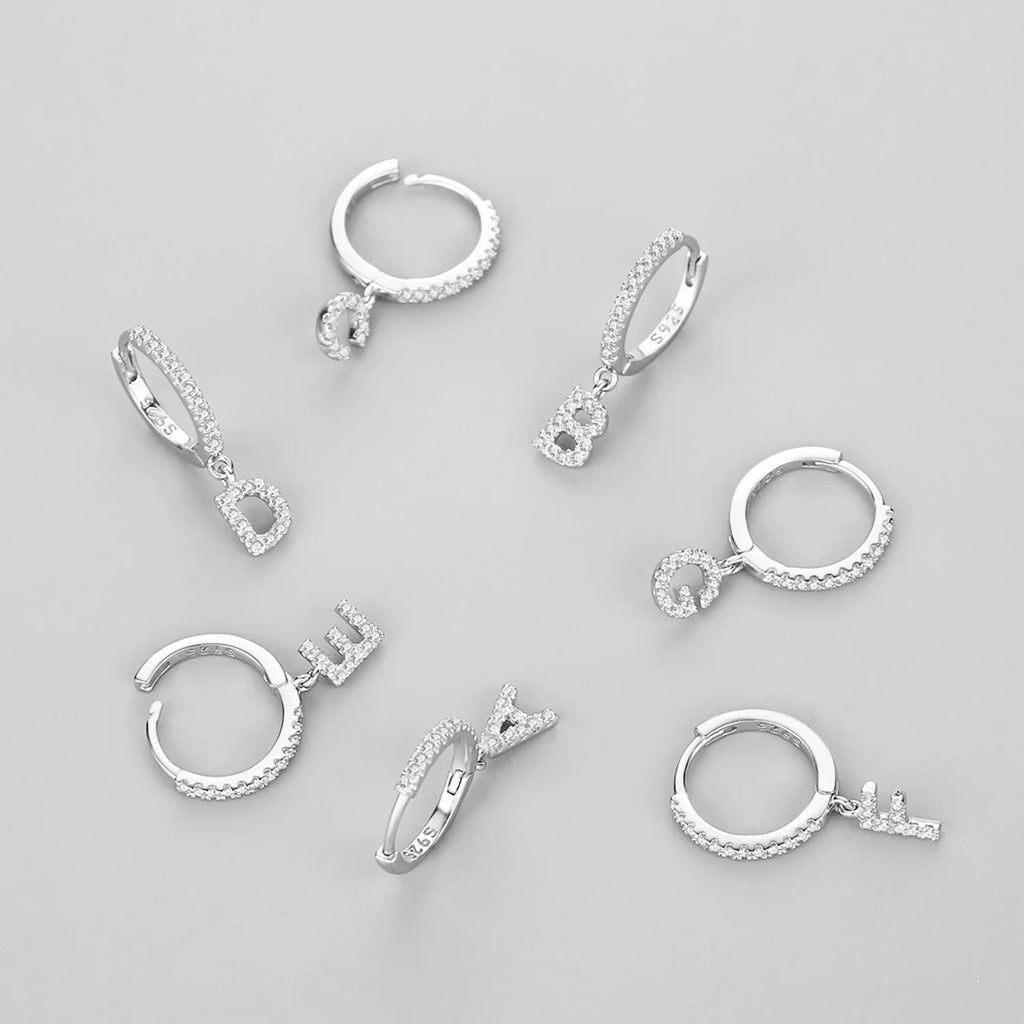 Boucles d'oreilles créoles avec initiale